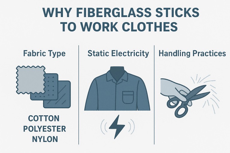 Fiberglass Sticks to Work Clothes