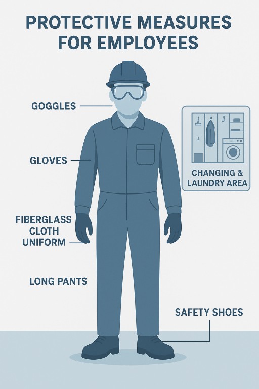 Use uniforms made from woven fiberglass cloth