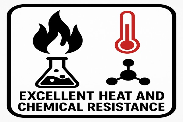 Excellent heat and chemical resistance